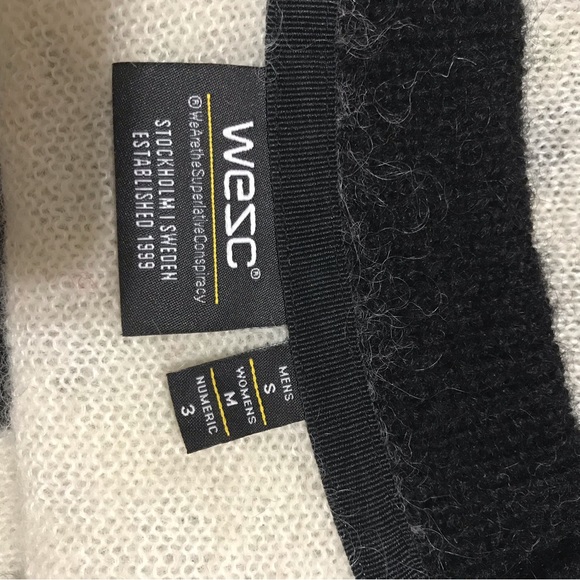 🐲💙WESC color blocked wool-mohair blend Unisex Knitted sweater - Picture 3 of 10